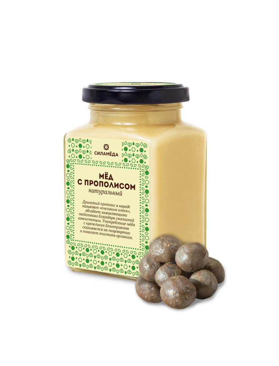 Натуральный мёд с прополисом