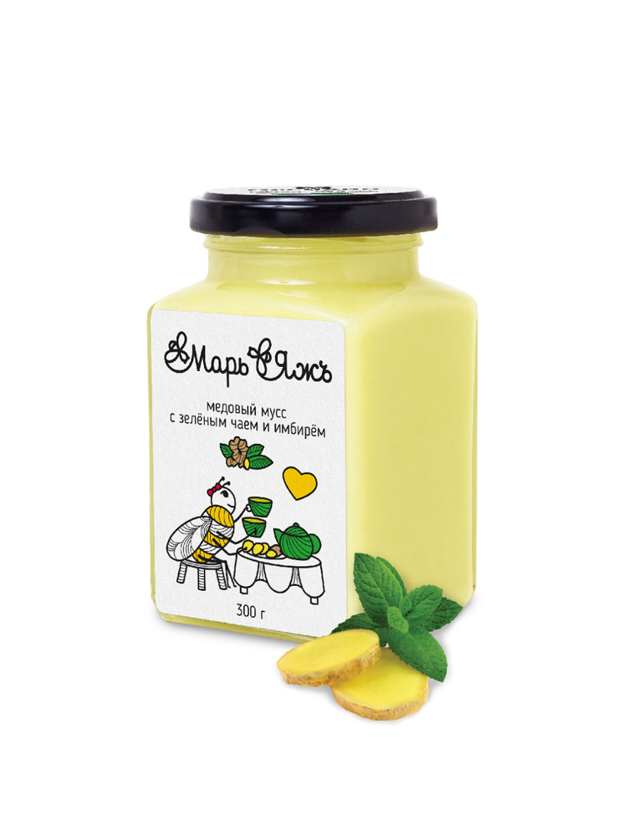 Медовый мусс с зеленым чаем и имбирем