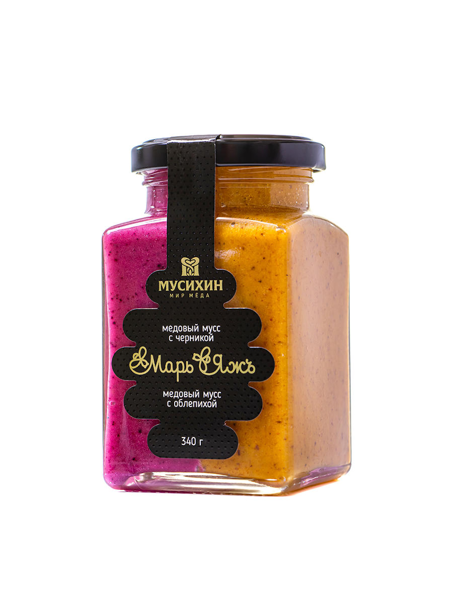 Взбитый мёд c черникой/облепихой