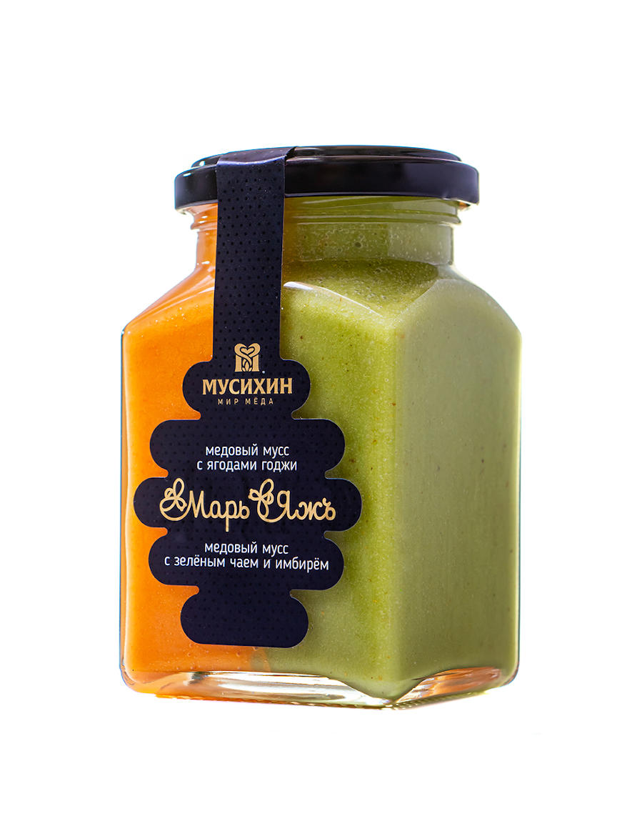 Взбитый мёд с ягодами годжи/зеленым чаем и имбирем