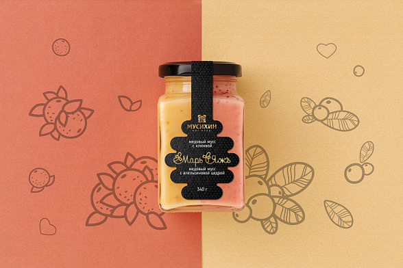 Взбитый мёд "Для двоих" с клюквой/апельсиновой цедрой