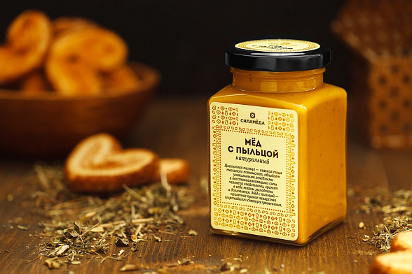 Натуральный мёд с цветочной пыльцой