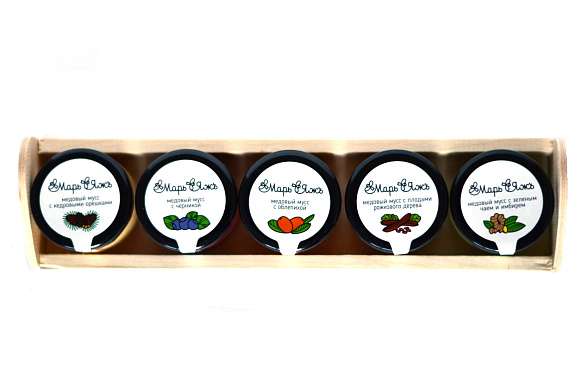 Подарочный набор мёда 5 вкусов Марь&Яжъ №1